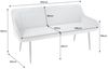 Elegante Sitzbank MILAN ca. 160cm Mikrofaser taupe Armlehnen Metallbeine Bild 4