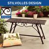 DanDiBo Gartenbank Wetterfest Metall 83 cm Sitzbank mit Ornamenten "Cucciu S" Robuste Eisenbank im Antik-Design Ideal für Garten, Terrasse & Balkon Bild 3