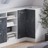 Eck-Küchenschrank für Dachschrägen R-Line Schwarz Beton 75.6 cm mit 1 Tür, Schrankkorpus 60 cm Tiefe Vicco Bild 4