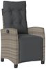 vidaXL Gartensessel mit Fußteil 2 Stk. Verstellbar Grau Poly Rattan 365243 Bild 4
