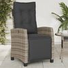vidaXL Gartensessel mit Fußteil 2 Stk. Verstellbar Grau Poly Rattan 365243 Bild 3