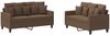 vidaXL 2-tlg. Sofagarnitur mit Kissen Braun Stoff 3201651 Bild 2