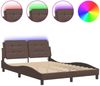 vidaXL Bettgestell mit LED ohne Matratze "Zadar" Braun 120x200 cm 3214098 Bild 2
