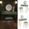 Schminktisch Grace Grün 100 cm mit LED Beleuchtung und Hocker Vicco Bild 2
