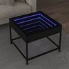 Couchtisch, Sofatisch mit Infinity-LED Schwarz 50x50x41 cm Bild 2