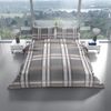 Fleece-Bettwäsche in Anthrazit mit kariertem Muster mit Reißverschluss 100% Polyester 200x220 cm Bild 2