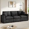 Dreisitzer-Sofa mit klappbarem Rückenlehnentisch, USB-Ladeanschlüssen und Seitenstauraum, Chenille, 242x80x88 cm, Grau Bild 2