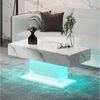 radelldar Couchtisch Wohnzimmertisch Hochglanz mit Beleuchtung modern 110x55x50cm,USB Bild 5