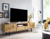 Lowboard Holz Eiche-Dekor 160 x 46 x 43 cm TV-Kommode mit zwei Türen, Design TV-Schrank Hoch, Fernsehtisch Fernsehschrank Modern, Fernsehkommode Wohnzimmer Bild 3