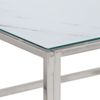 vidaXL Couchtisch, Hartglas weiß / Edelstahl silber, 40 x 80 x 80 cm Bild 5