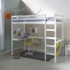 Homestyle4u Funktions-Hochbett mit Schreibtisch, Kiefernholz weiß, 90x200 cm Bild 3