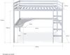 Homestyle4u Funktions-Hochbett mit Schreibtisch, Kiefernholz weiß, 90x200 cm Bild 4