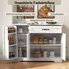 Flieks Kommode Buffetschrank mit Schubladen und Türablagen (1 St, 107x40x84 cm), Mehrzweckschrank Küchenschrank mit verstellbarer Einlegeböden Bild 4