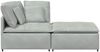vidaXL Modulares Sofa mit Fußhocker Kissen Samt Hellgrau 3321219 Bild 5