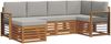 vidaXL Ecksofa Set mit Kissen 6 pcs Natürlich und Hellgrau 3375101 Bild 2