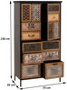 Apothekerkommode HWC-O80, Schrank Highboard Schubladen, Vintage Shabby-Look 136x73x35cm, natur/bunt Metalloptik Bild 3