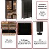 Apothekerkommode HWC-O80, Schrank Highboard Schubladen, Vintage Shabby-Look 136x73x35cm, natur/bunt Metalloptik Bild 2