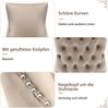 Esszimmerstuhl 50x45x91 cm, 2er-Set – Samtbezug in Beige mit Massivholzbeinen und Zierknöpfen Bild 5