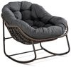 LVHOM Schaukelstuhl mit gepolstertem Kissen, Rattanstuhl mit Stahlrahmen, Lounge Sessel (Großformat B110.5xT94.5xH80cm,160kg Tragfähigkeit,Dicke Kissen, MEHRE FARBEN MEHRE OPTIONEN! Schaukelsessel umhüllendem Sitzgefühl & hoher Armlehne, 1 St), Balkon/... Bild 4