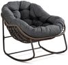 LVHOM Schaukelstuhl mit gepolstertem Kissen, Rattanstuhl mit Stahlrahmen, Lounge Sessel (Großformat B110.5xT94.5xH80cm,160kg Tragfähigkeit,Dicke Kissen, MEHRE FARBEN MEHRE OPTIONEN! Schaukelsessel umhüllendem Sitzgefühl & hoher Armlehne, 1 St), Balkon/... Bild 5