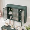 Flieks Wandschrank mit 3 Türen & 3 Ablagen - Glasschränke für Küche, Wohnzimmer & Badezimmer, Dunkelgrün Bild 3