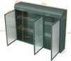 Flieks Wandschrank mit 3 Türen & 3 Ablagen - Glasschränke für Küche, Wohnzimmer & Badezimmer, Dunkelgrün Bild 4