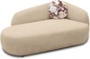 DOMO. collection Recamiere 700013, Liege mit Zierkissen, oval, Füße mit Filzgleitern, Chaiselongue, Sofa, Polstergarnitur, 183 x 105 x 75 (BxTxH), beige Bild 3