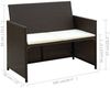 vidaXL 2-Sitzer-Gartensofa mit Polstern Braun Poly Rattan 43911 Bild 4