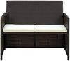 vidaXL 2-Sitzer-Gartensofa mit Polstern Braun Poly Rattan 43911 Bild 2