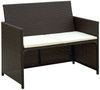 vidaXL 2-Sitzer-Gartensofa mit Polstern Braun Poly Rattan 43911 Bild 1