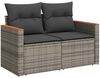 vidaXL 6-tlg. Garten-Sofagarnitur mit Kissen Grau Poly Rattan Akazie 3327441 Bild 5