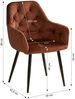 Homestyle4u Essgruppe mit Holztisch und 4 Polsterstühlen, Massivholz weiß / Samt braun, B/T/H: 160,5 - 200,5 x 90,5 x 76,5 cm Bild 3