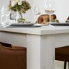 Homestyle4u Essgruppe mit Holztisch und 4 Polsterstühlen, Massivholz weiß / Samt braun, B/T/H: 160,5 - 200,5 x 90,5 x 76,5 cm Bild 5