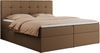 Boxspringbett, Doppelbett Matratze und Topper, Polsterbett - CENTOS - 180x200cm - Grau Velours - H4 Bild 3
