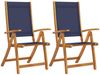 vidaXL Gartenstühle 2 Stk. Klappbar Massivholz Akazie und Textilene 4008422 Bild 2