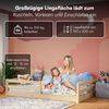 Bellabino 'Iskri' Bodenbett 140x200 cm, natur, Massivholz Kiefer, Montessori Kinderbett mit Rausfallschutz und Lattenrost Bild 5