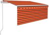 vidaXL Gelenkarmmarkise Automatisch mit Jalousie 3,5x2,5 m Orange Braun Bild 2