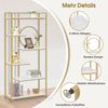 BarberPub Bücherregal, Standregal mit 6 Ebenen, Büroregal mit Metallrahmen, Regal für Büro, Wohnzimmer, Schlafzimmer, Küche, Nagelstudio, Marmor-Weiß Gold, 5180 Bild 4