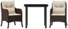 vidaXL 3-tlg. Garten-Essgruppe mit Kissen Braun Poly Rattan 3211941 Bild 2