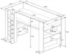 Vente-unique - NOAH Bett Holz, Platte GrauRot - B 110 cm x H 183 cm x L 206 cm Bild 5