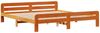 vidaXL Massivholzbett ohne Matratze Wachsbraun 180x200 Kiefernholz 855465 Bild 3
