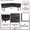 Eckbank HWC-O82, Esszimmerbank Bank, Öko-Tex (310g/m²) Chenille Stoff/Textil Metall 210x159cm ~ dunkelgrau Bild 2