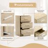 Nachttisch 2er-Set mit 3 Schubladen, Spanplatte, 37,6x35,2x65,5 cm, Natur Bild 2