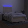 vidaXL Boxspringbett mit Matratze & LED Creme 120x190 cm Stoff 3270202 Bild 4