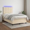 vidaXL Boxspringbett mit Matratze & LED Creme 120x190 cm Stoff 3270202 Bild 5