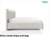 MEBLINI Polsterbett 180x200 mit Lattenrost ohne Matratze – ARONA SILVER – Beige Samt – Doppelbett mit Bettkasten - Stauraumbett - Kopfteil Bett mit Stauraum Bild 5