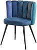 KAWOLA Stuhl JADA Esszimmerstuhl Velvet blau Fuß schwarz 86 x 55 x 59 cm Bild 3