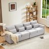 4-Sitzer Sofa B 264 x T 83 x H 87 cm aus Leinenstoff mit Armlehnentaschen Bild 3