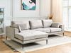 Ecksofa FLAM Samtstoff Grau Rechtsseitig Bild 3