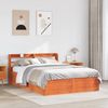 vidaXL Massivholzbett mit Kopfteil Wachsbraun 135x190 cm Kiefer 3307100 Bild 3
